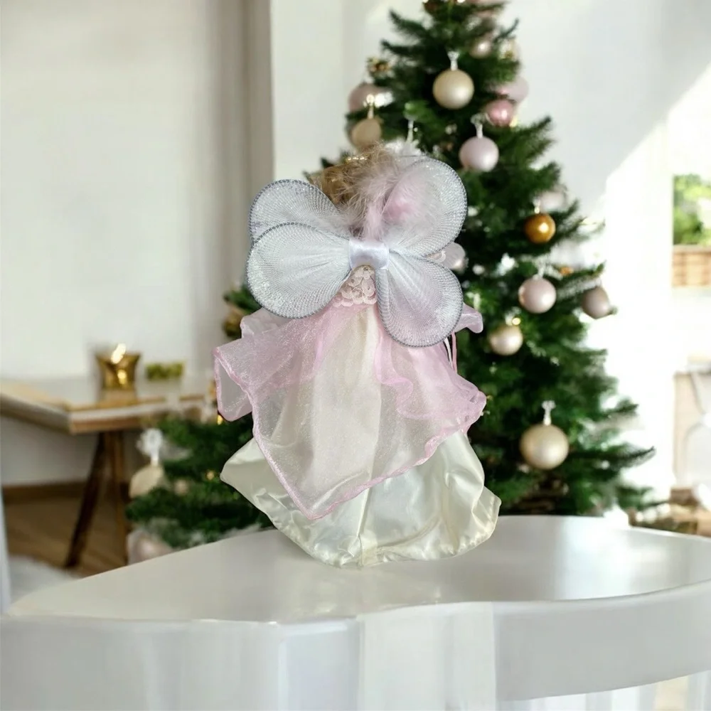 Vintage Holiday Tradition Lighted Fairy Angel Christmas Treetop Tree Topper 11”